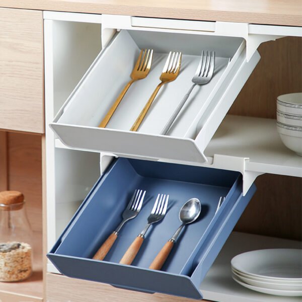 SmartSpace™ Kitchen Organizer – Hanging Shelf & Utensil Tray for Clutter-Free Cabinets - Image 4