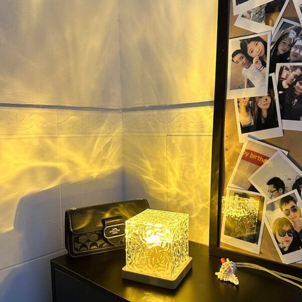 DreamGlow™ Ripple Projector Lamp – 16-Color LED Crystal Light for Mesmerizing Room Ambience & Mood Magic