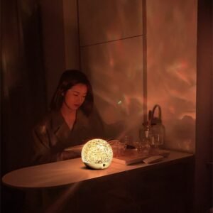 OceanAura™ Water Ripple Light – Crystal Mood Night Lamp for Dreamy Bedside & Holiday Ambience