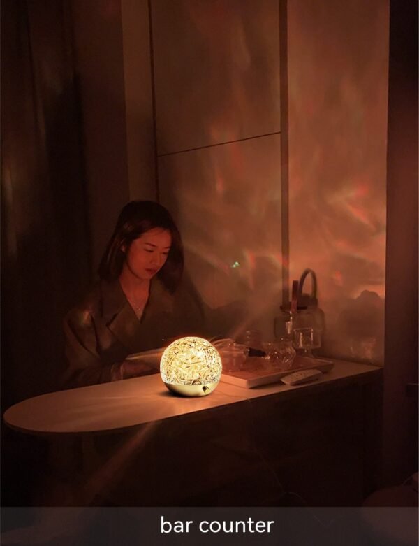 OceanAura™ Water Ripple Light – Crystal Mood Night Lamp for Dreamy Bedside & Holiday Ambience